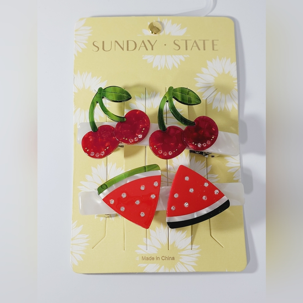 MWT-❤️💚-Sunday State-Cherry on the Vine + Watermelon Hair Barrett Duo